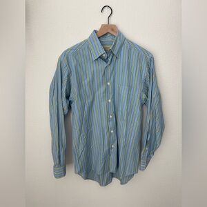 Billy Reid Blue and Yellow Striped Button Down - Small